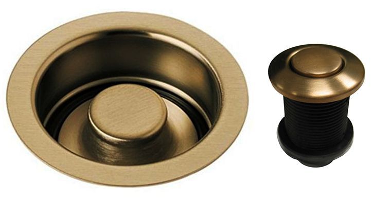 Измельчитель пищевых отходов ZORG ZR-56 D Бронза комплектуется выпуском и кнопкой в цвете бронза.