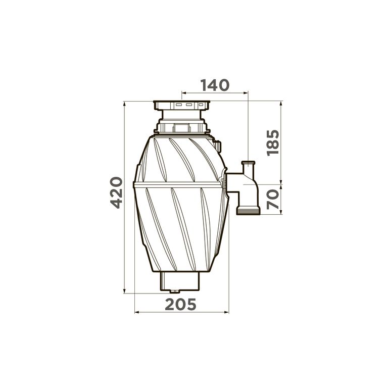 Габаритные размеры Omoikiri NAGARE 750