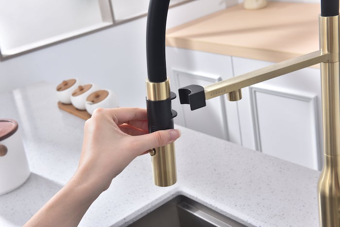 Paulmark Комбинированный смеситель MAGNETO ONE Ma213188-SBG золото