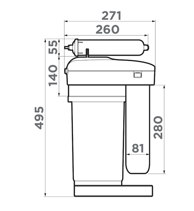 Габариты OMOIKIRI Pure Drop 2.1.4S