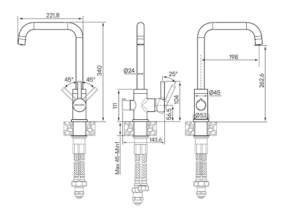 Paulmark Комбинированный смеситель LOGAS Lo213021-431G золото
