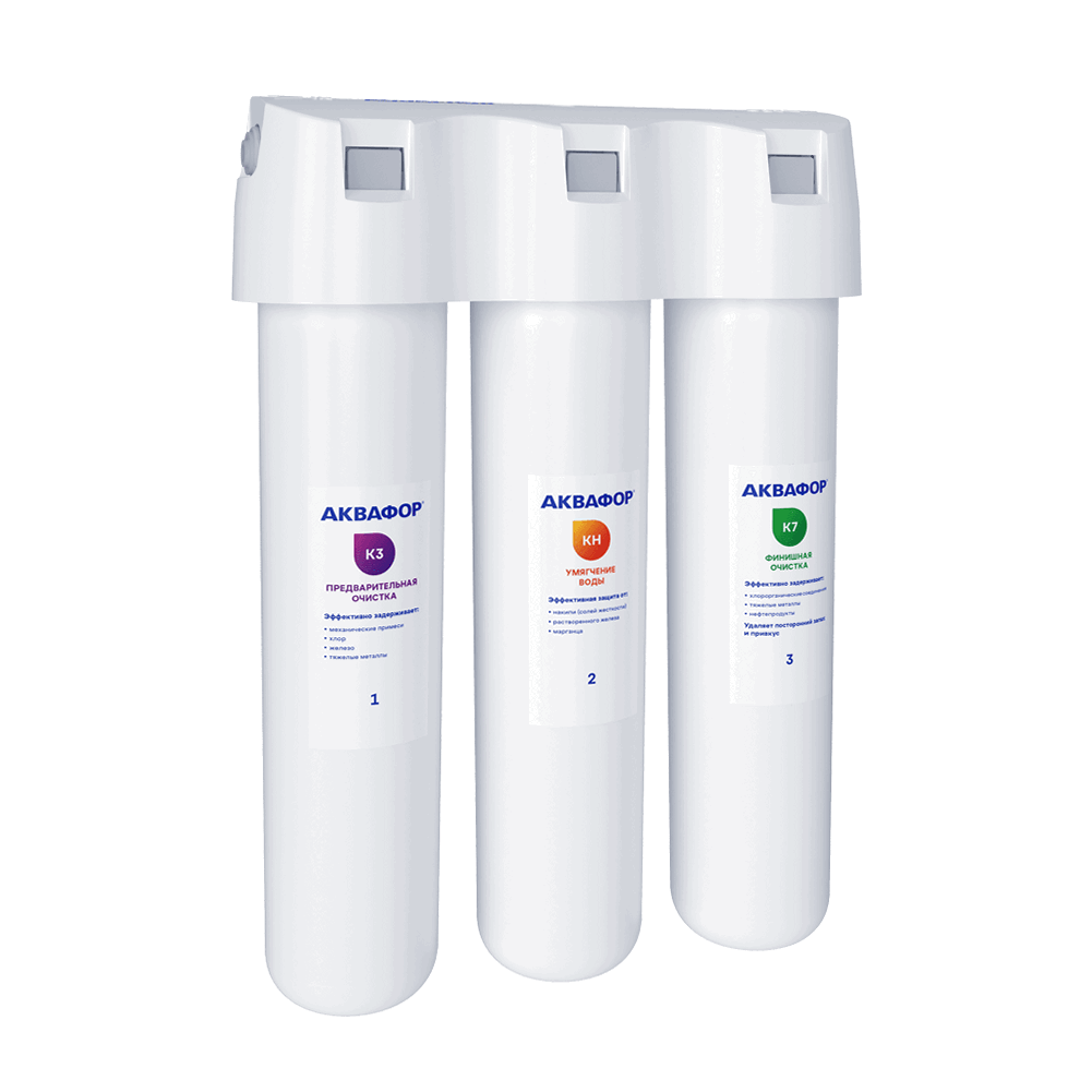Проточный питьевой фильтр Аквафор Кристалл Н для жесткой воды