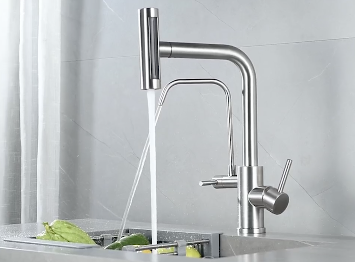 Zorg Комбинированный смеситель SH 091 INOX нержавеющая сталь