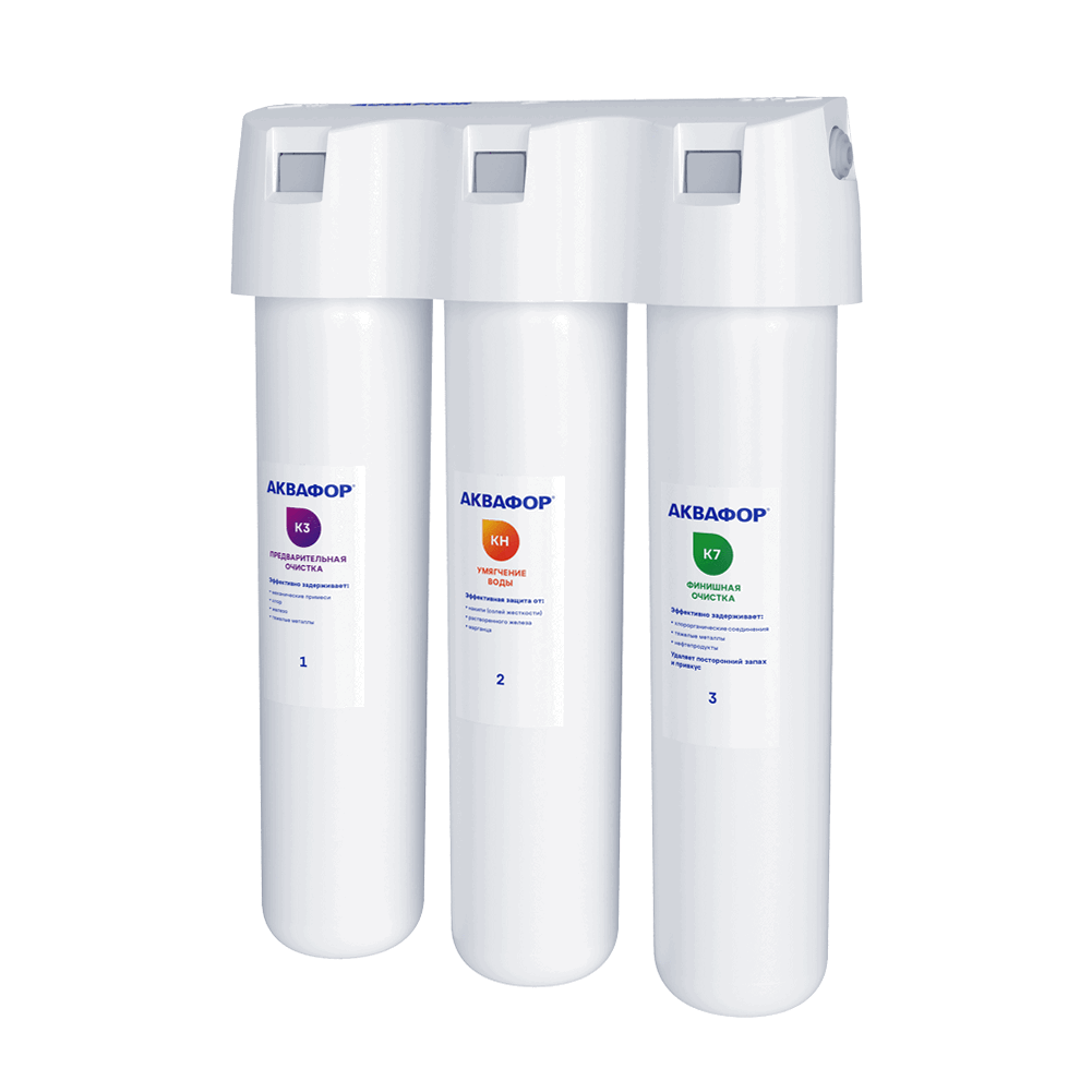 Проточный питьевой фильтр Аквафор Кристалл Н для жесткой воды
