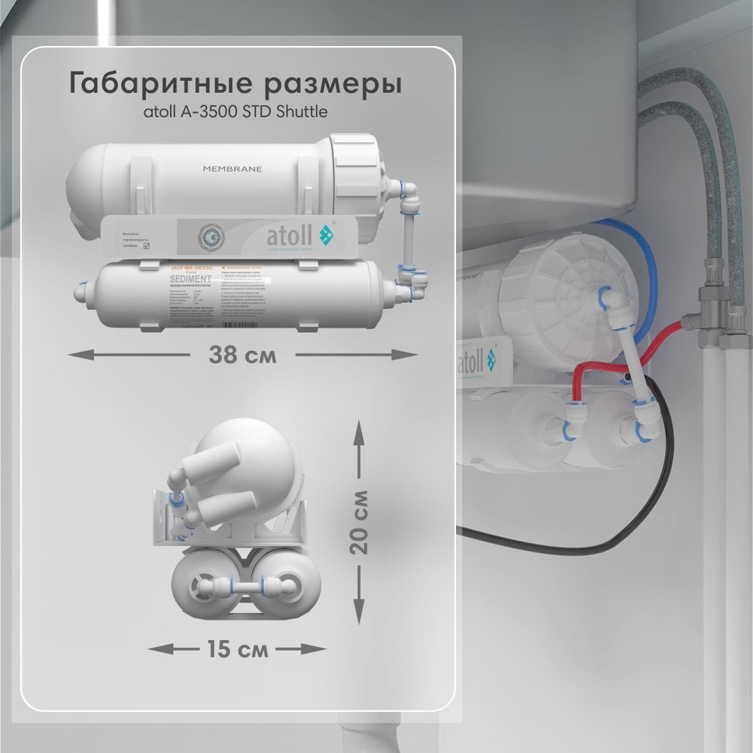 Размеры фильтра Атолл 3500