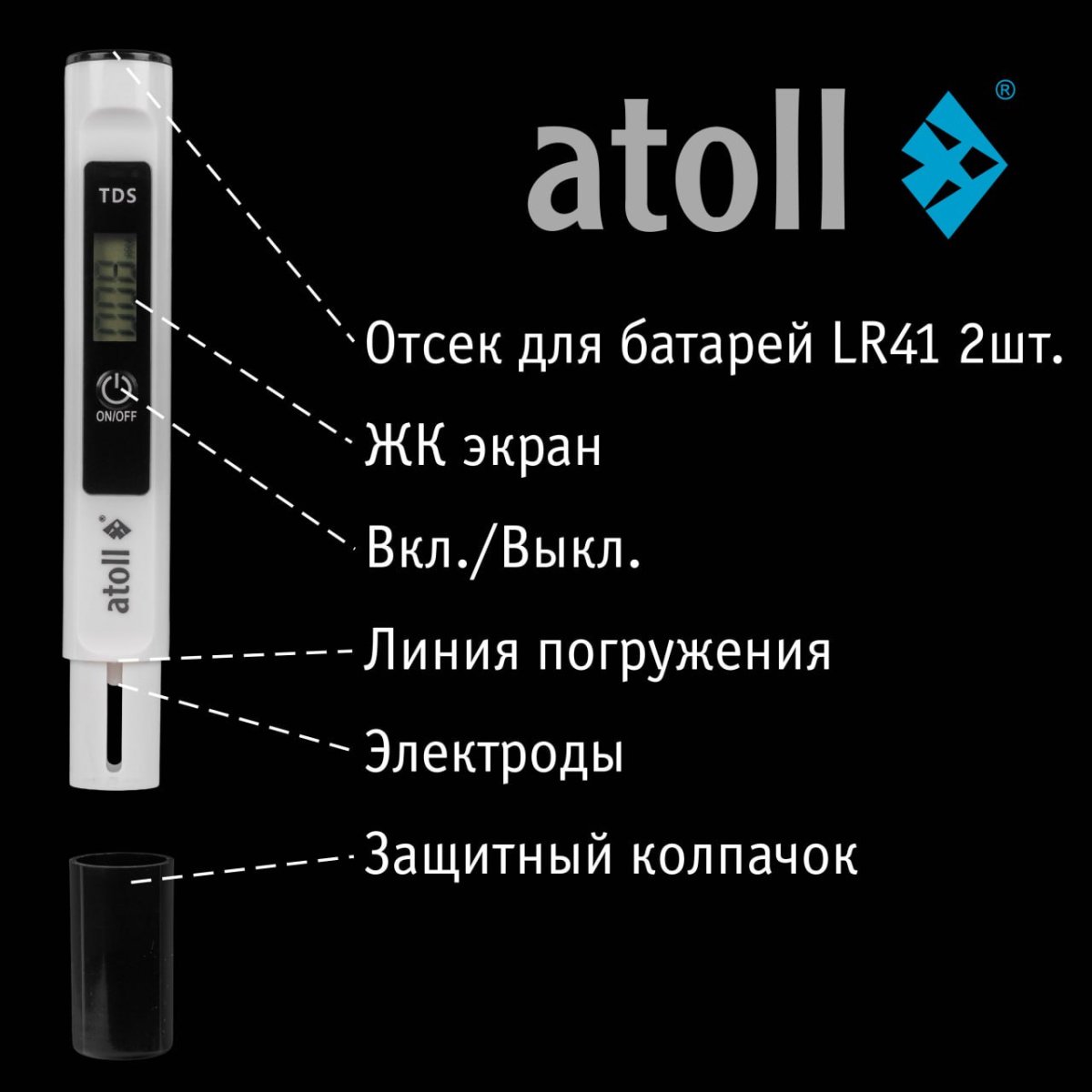 Atoll TDS метр TM3 (минерализация)