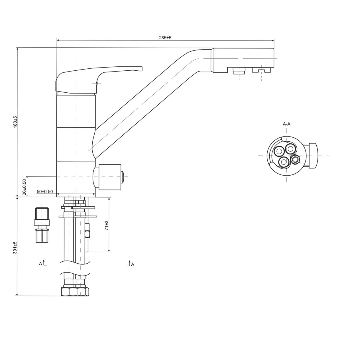 Гейзер Комбинированный смеситель Cascade (25430) хром