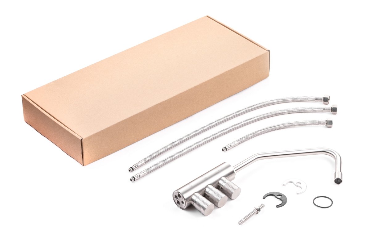 Гейзер Комбинированный смеситель Ханлен (25686) нерж. сталь